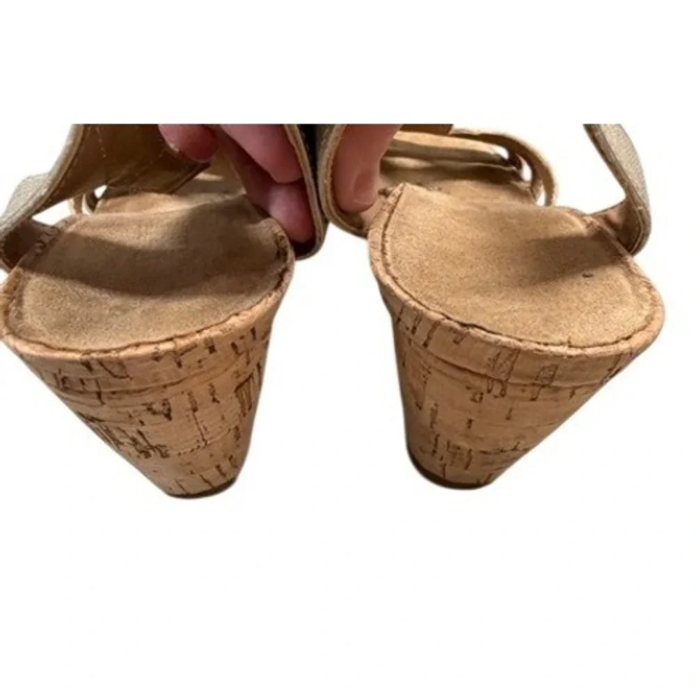 Aerosoles Heelrest Cork Wedge Sandals Slingback Comfort Shoes 8M‎